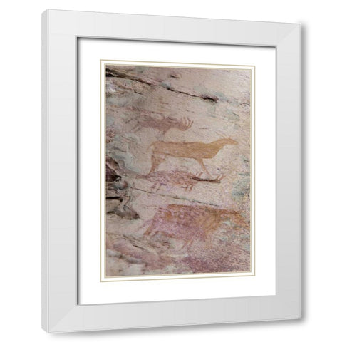 Africa, Botswana, Tsodilo Hills Bushman rock art White Modern Wood Framed Art Print with Double Matting by Kaveney, Wendy