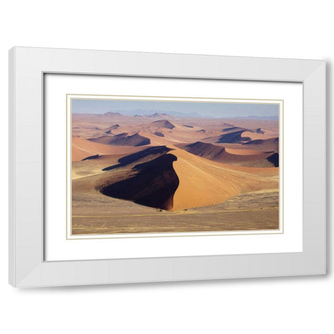 Namibia, Namib-Naukluft Park Sweeping sand dunes White Modern Wood Framed Art Print with Double Matting by Kaveney, Wendy