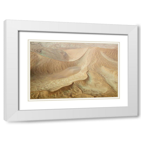 Namibia, Namib-Naukluft Park Sweeping sand dunes White Modern Wood Framed Art Print with Double Matting by Kaveney, Wendy