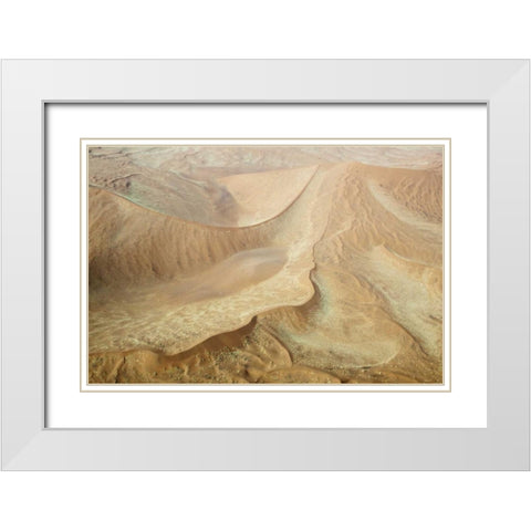 Namibia, Namib-Naukluft Park Sweeping sand dunes White Modern Wood Framed Art Print with Double Matting by Kaveney, Wendy