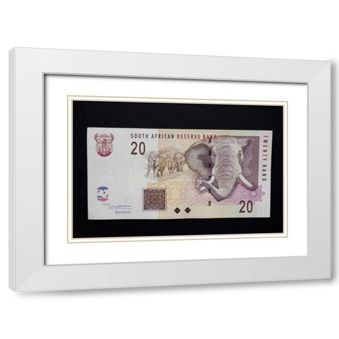 South African rand paper money, South Africa White Modern Wood Framed Art Print with Double Matting by Kaveney, Wendy