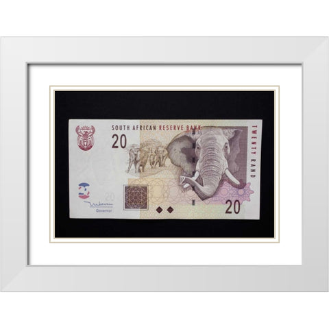 South African rand paper money, South Africa White Modern Wood Framed Art Print with Double Matting by Kaveney, Wendy