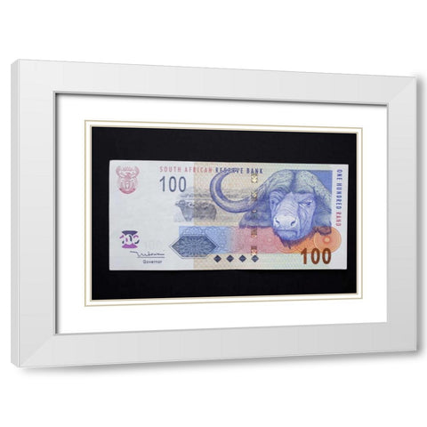 South African rand paper money, South Africa White Modern Wood Framed Art Print with Double Matting by Kaveney, Wendy