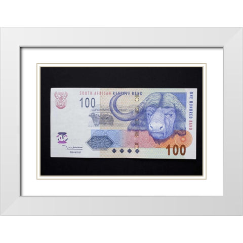 South African rand paper money, South Africa White Modern Wood Framed Art Print with Double Matting by Kaveney, Wendy