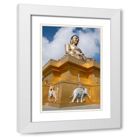 Bhutan-Thimphu Kuensel Phodrang-aka Buddha Point-home to the largest Buddha statue in the country White Modern Wood Framed Art Print with Double Matting by Hopkins, Cindy Miller