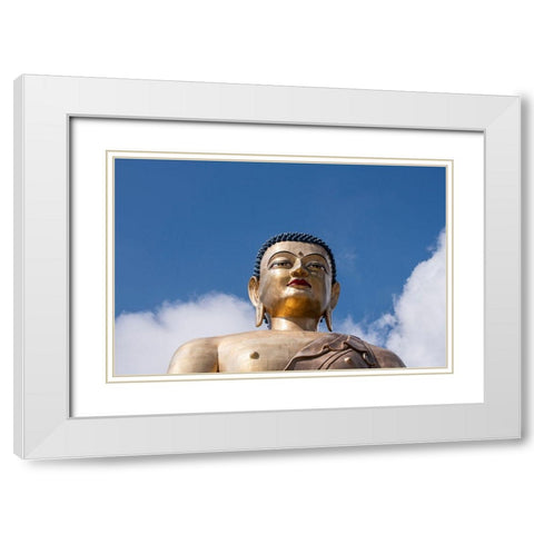 Bhutan-Thimphu Kuensel Phodrang-aka Buddha Point-largest Buddha statue in the country White Modern Wood Framed Art Print with Double Matting by Hopkins, Cindy Miller