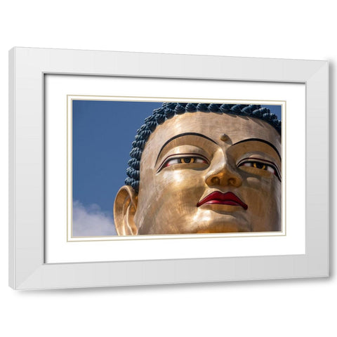 Bhutan-Thimphu Kuensel Phodrang-aka Buddha Point-largest Buddha statue in the country White Modern Wood Framed Art Print with Double Matting by Hopkins, Cindy Miller