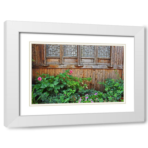 Latticed windows of an old house on Ziyang street in the old town-Linhai-Zhejiang Province-China White Modern Wood Framed Art Print with Double Matting by Su, Keren