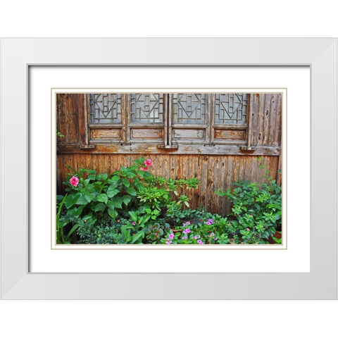 Latticed windows of an old house on Ziyang street in the old town-Linhai-Zhejiang Province-China White Modern Wood Framed Art Print with Double Matting by Su, Keren