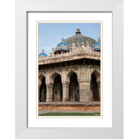 India-Delhi Isa Khan Tomb and mosque-circa 1547-built in octagonal shape White Modern Wood Framed Art Print with Double Matting by Hopkins, Cindy Miller