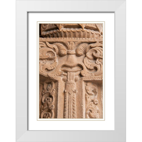 India-Delhi Qutub Minar-circa 1193-one of earliest known samples of Islamic architecture White Modern Wood Framed Art Print with Double Matting by Hopkins, Cindy Miller