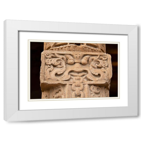 India-Delhi Qutub Minar-circa 1193-one of earliest known samples of Islamic architecture  White Modern Wood Framed Art Print with Double Matting by Hopkins, Cindy Miller