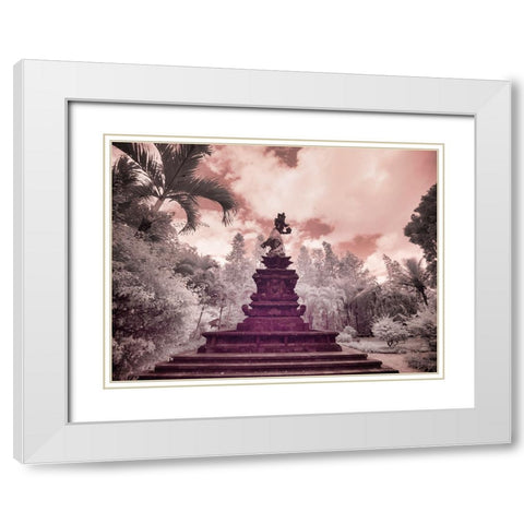 Indonesia-Bali-Ubud-Pura Tirta Empul Temple-bath in Tampaksiring sacred spring White Modern Wood Framed Art Print with Double Matting by Eggers, Terry