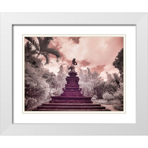 Indonesia-Bali-Ubud-Pura Tirta Empul Temple-bath in Tampaksiring sacred spring White Modern Wood Framed Art Print with Double Matting by Eggers, Terry