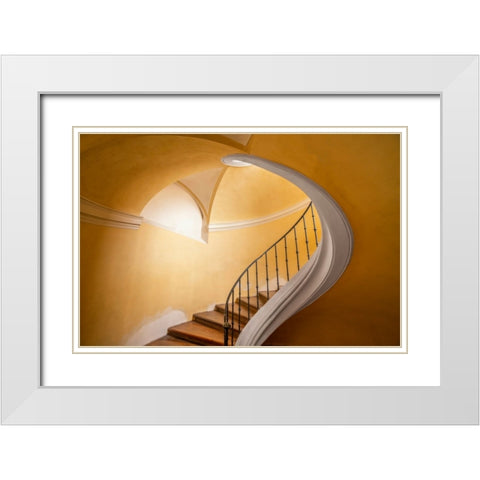 Czech Republic-Prague-Kutna Hora-Stairwell in Monastery Church of Assumption of Our Lady at Sedlec White Modern Wood Framed Art Print with Double Matting by Jaynes Gallery
