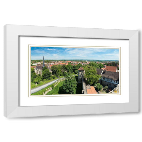 City view The medieval town Muehlhausen in Thuringia Germany White Modern Wood Framed Art Print with Double Matting by Zwick, Martin