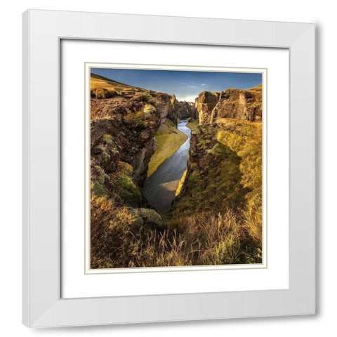 Fjadrargljufur canyon in southern Iceland White Modern Wood Framed Art Print with Double Matting by Steve Mohlenkamp
