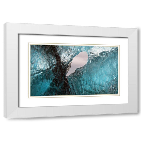 Icebergs from the Jokulsarlon glacier adrift in Jokulsarlon lagoon in Iceland White Modern Wood Framed Art Print with Double Matting by Steve Mohlenkamp