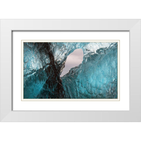 Icebergs from the Jokulsarlon glacier adrift in Jokulsarlon lagoon in Iceland White Modern Wood Framed Art Print with Double Matting by Steve Mohlenkamp