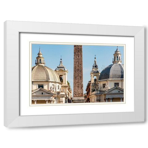 Italy-Rome Piazza del Popolo with Flaminio obelisk White Modern Wood Framed Art Print with Double Matting by Jones, Alison