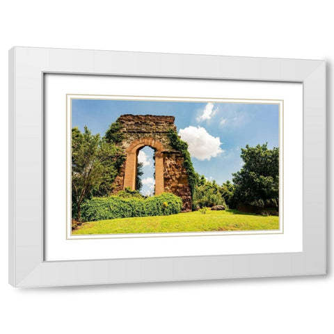 Italy-Rome Parc of the Aqueducts (Parco degli Acquedotti)-Acqua Claudio White Modern Wood Framed Art Print with Double Matting by Jones, Alison