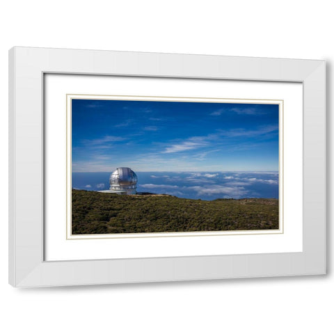 Canary Islands-Roque de los Muchachos Observatory-one of the worlds largest telescopes White Modern Wood Framed Art Print with Double Matting by Bibikow, Walter