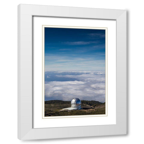 Canary Islands-Roque de los Muchachos Observatory-one of the worlds largest telescopes White Modern Wood Framed Art Print with Double Matting by Bibikow, Walter