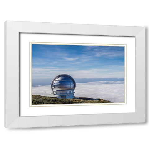 Canary Islands-Roque de los Muchachos Observatory-one of the worlds largest telescopes White Modern Wood Framed Art Print with Double Matting by Bibikow, Walter