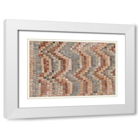 Cyprus-Roman archaeological site of Kourion Detail of ancient mosaic floor White Modern Wood Framed Art Print with Double Matting by Hopkins, Cindy Miller