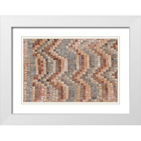 Cyprus-Roman archaeological site of Kourion Detail of ancient mosaic floor White Modern Wood Framed Art Print with Double Matting by Hopkins, Cindy Miller