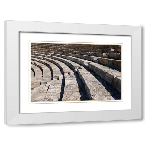Cyprus-ancient archaeological site of Kourion The Theatre-circa 2nd century BC-seats 3,000 White Modern Wood Framed Art Print with Double Matting by Hopkins, Cindy Miller