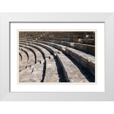 Cyprus-ancient archaeological site of Kourion The Theatre-circa 2nd century BC-seats 3,000 White Modern Wood Framed Art Print with Double Matting by Hopkins, Cindy Miller