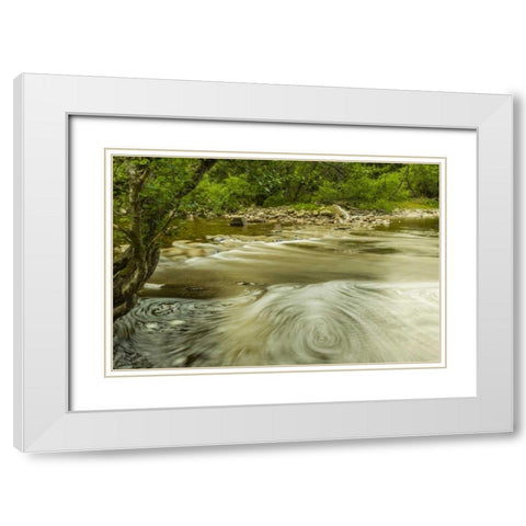 Scotland, Cairngorm NP Swirling water in stream White Modern Wood Framed Art Print with Double Matting by Illg, Cathy and Gordon