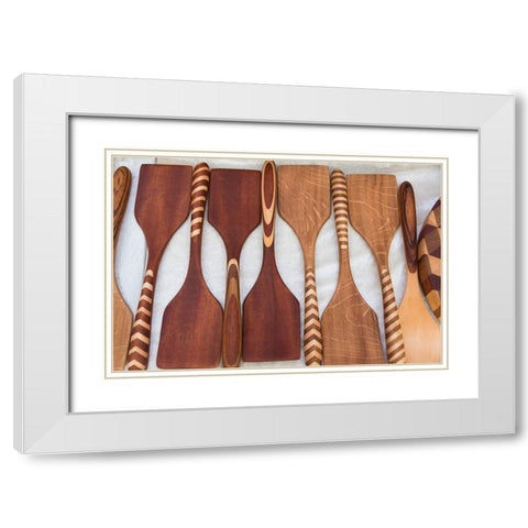 Wooden spatulas-Klaipeda-Lithuania White Modern Wood Framed Art Print with Double Matting by Su, Keren