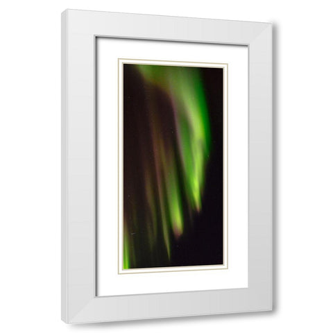 Northern lights over Angmagssalik Fjord-Greenland- Danish Territory White Modern Wood Framed Art Print with Double Matting by Zwick, Martin