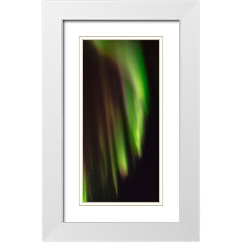 Northern lights over Angmagssalik Fjord-Greenland- Danish Territory White Modern Wood Framed Art Print with Double Matting by Zwick, Martin