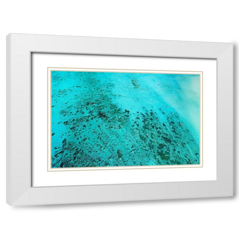 Reef-kayakers and paddle boarders-Muri Lagoon-Rarotonga-Cook Islands-South Pacific White Modern Wood Framed Art Print with Double Matting by Wall, David