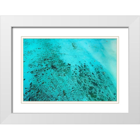 Reef-kayakers and paddle boarders-Muri Lagoon-Rarotonga-Cook Islands-South Pacific White Modern Wood Framed Art Print with Double Matting by Wall, David