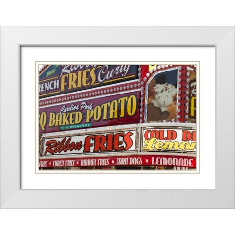 Indiana, Indianapolis Food vendor signs White Modern Wood Framed Art Print with Double Matting by Kaveney, Wendy