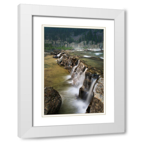 Kootenai Falls-Montana-a series of cascades on the Kootenai River White Modern Wood Framed Art Print with Double Matting by Majchrowicz, Alan