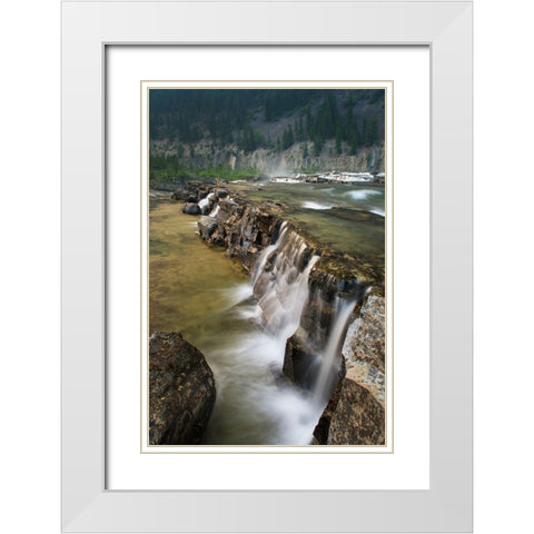 Kootenai Falls-Montana-a series of cascades on the Kootenai River White Modern Wood Framed Art Print with Double Matting by Majchrowicz, Alan