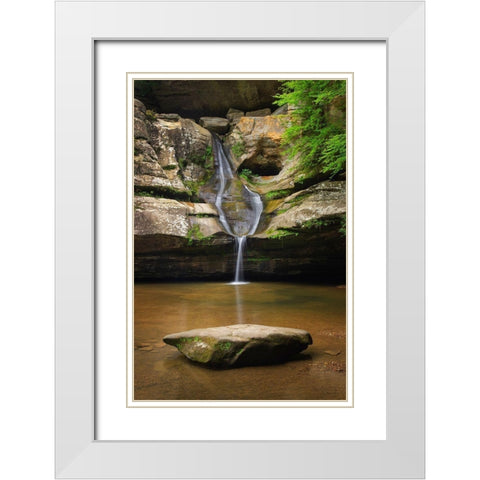 Cedar Falls Hocking Hills State Park-Ohio White Modern Wood Framed Art Print with Double Matting by Majchrowicz, Alan