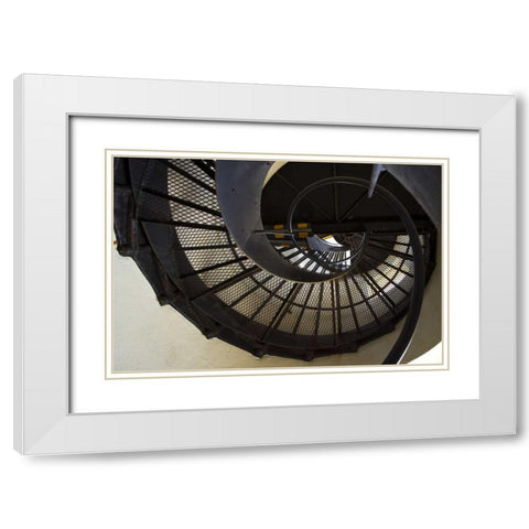 OR, Bandon Stairs in Coquille River Lighthouse White Modern Wood Framed Art Print with Double Matting by Kaveney, Wendy