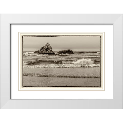 Usa-Oregon-Bandon Bandon Beach White Modern Wood Framed Art Print with Double Matting by Looney, Hollice