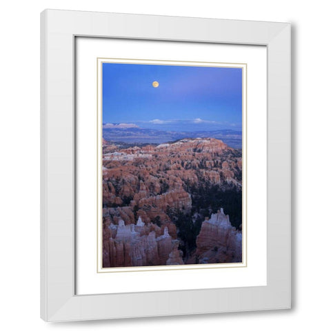 Utah, Bryce Canyon NP Moonrise over Sunset Point White Modern Wood Framed Art Print with Double Matting by Kaveney, Wendy