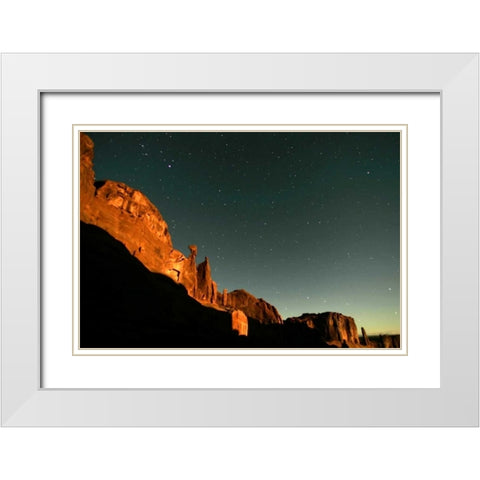 UT, Arches NP Moonrise highlights Park Avenue White Modern Wood Framed Art Print with Double Matting by Illg, Cathy and Gordon