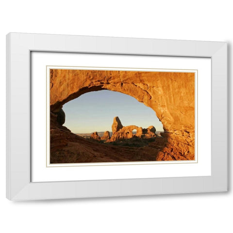 UT, Arches NP Turret arch through North Window White Modern Wood Framed Art Print with Double Matting by Illg, Cathy and Gordon