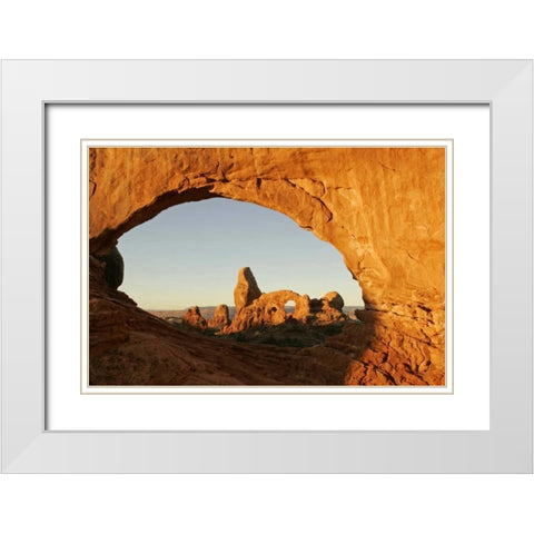 UT, Arches NP Turret arch through North Window White Modern Wood Framed Art Print with Double Matting by Illg, Cathy and Gordon