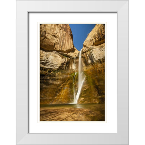UT, Grand Staircase Escalante, Calf Creek Falls White Modern Wood Framed Art Print with Double Matting by Illg, Cathy and Gordon