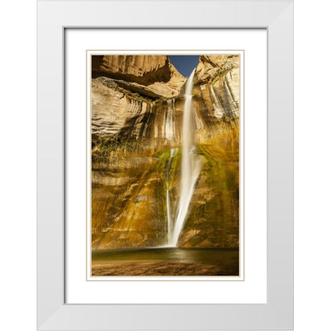 UT, Grand Staircase Escalante, Calf Creek Falls White Modern Wood Framed Art Print with Double Matting by Illg, Cathy and Gordon